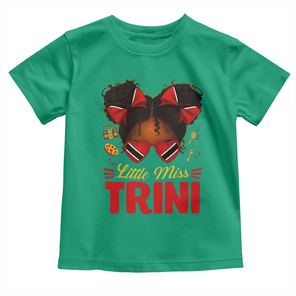 Little Miss Trinidad And Tobago Toddler T Shirt Afro Black Messy Bun Girl Trini Flag Bow TS10 Irish Green Print Your Wear