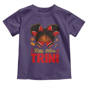 Little Miss Trinidad And Tobago Toddler T Shirt Afro Black Messy Bun Girl Trini Flag Bow TS10 Purple Print Your Wear
