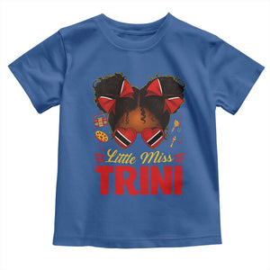 Little Miss Trinidad And Tobago Toddler T Shirt Afro Black Messy Bun Girl Trini Flag Bow TS10 Royal Blue Print Your Wear
