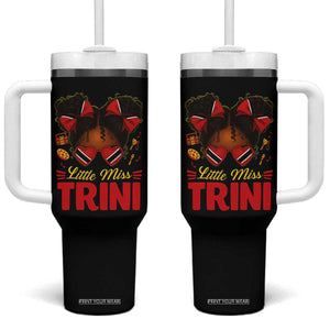 Little Miss Trinidad And Tobago Tumbler With Handle Afro Black Messy Bun Girl Trini Flag Bow TS10 One Size: 40 oz Black Print Your Wear