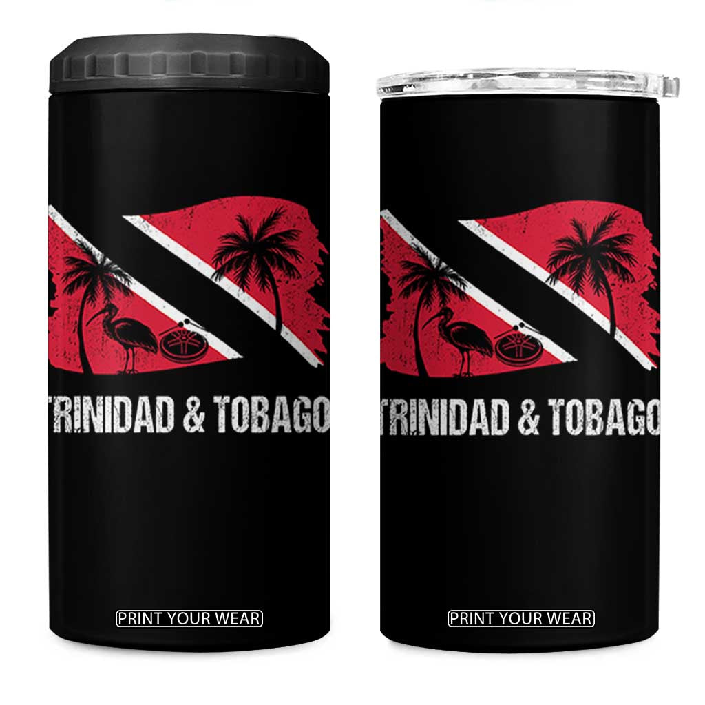 Trini Pride 4 in 1 Can Cooler Tumbler Caribbean Trinidad And Tobago Flag TS10 One Size: 16 oz Black Print Your Wear