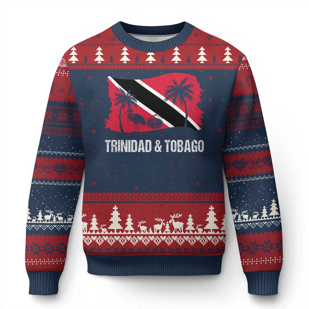 Trini Pride Ugly Christmas Sweater Caribbean Trinidad And Tobago Flag TS10 Navy Red Print Your Wear