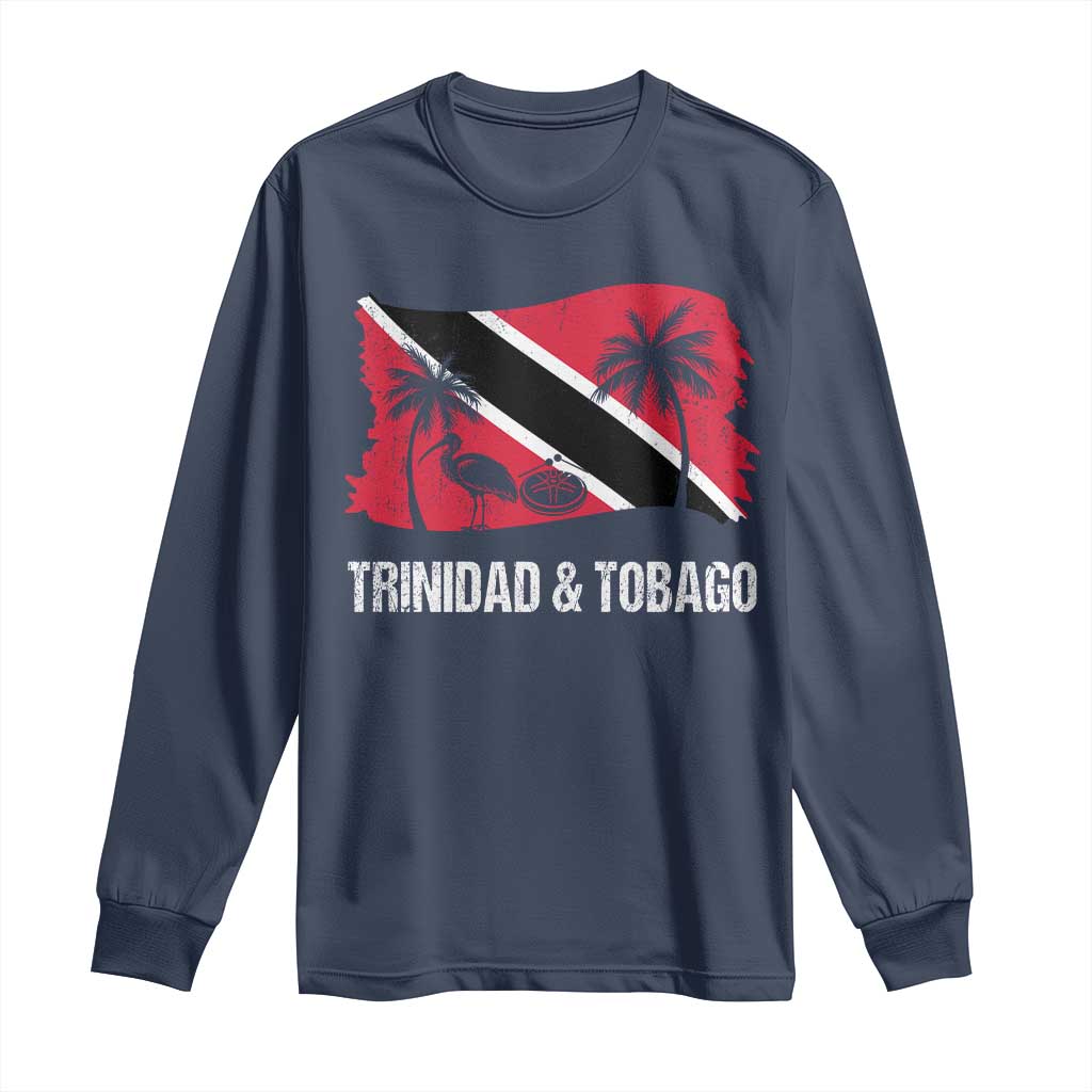 Trini Pride Long Sleeve Shirt Caribbean Trinidad And Tobago Flag TS10 Navy Print Your Wear