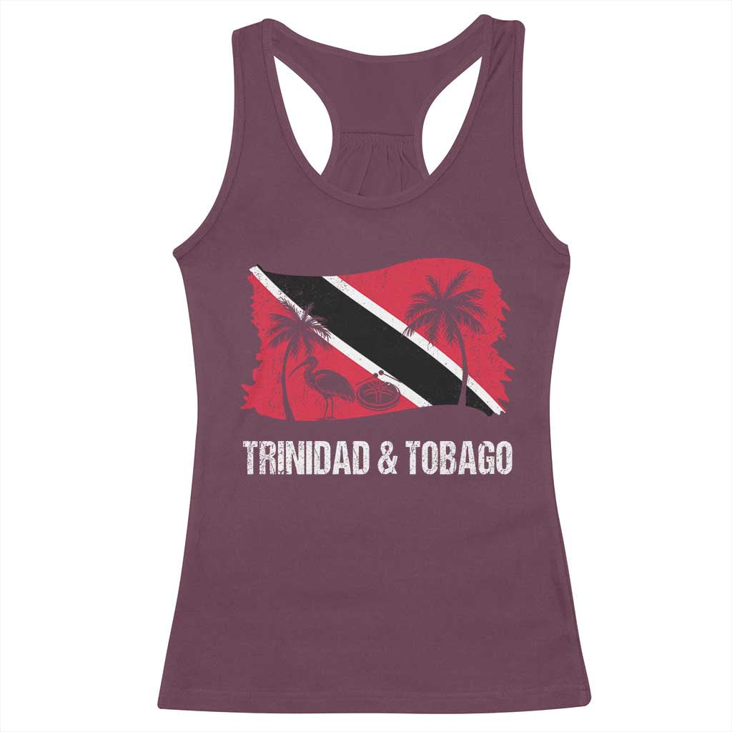 Trini Pride Racerback Tank Top Caribbean Trinidad And Tobago Flag TS10 Maroon Print Your Wear
