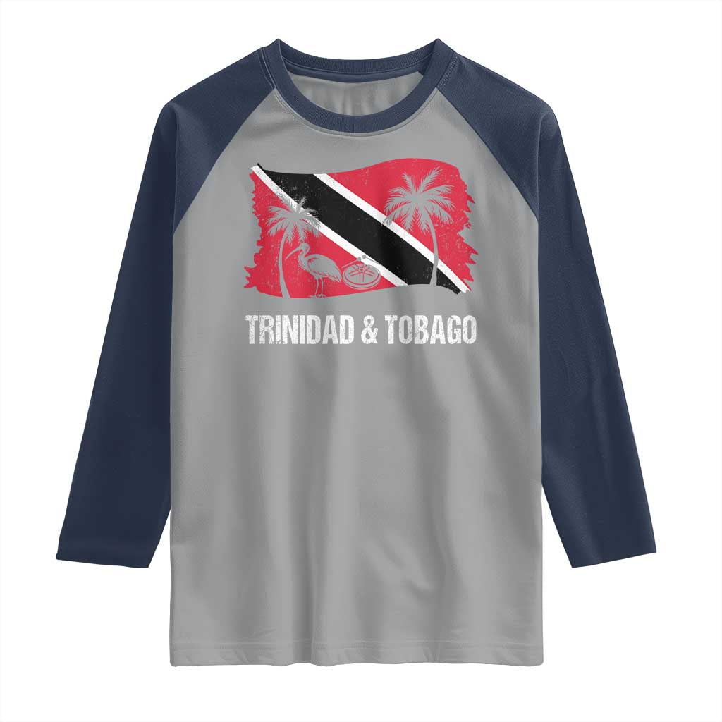Trini Pride Raglan Shirt Caribbean Trinidad And Tobago Flag TS10 Sport Gray Navy Print Your Wear