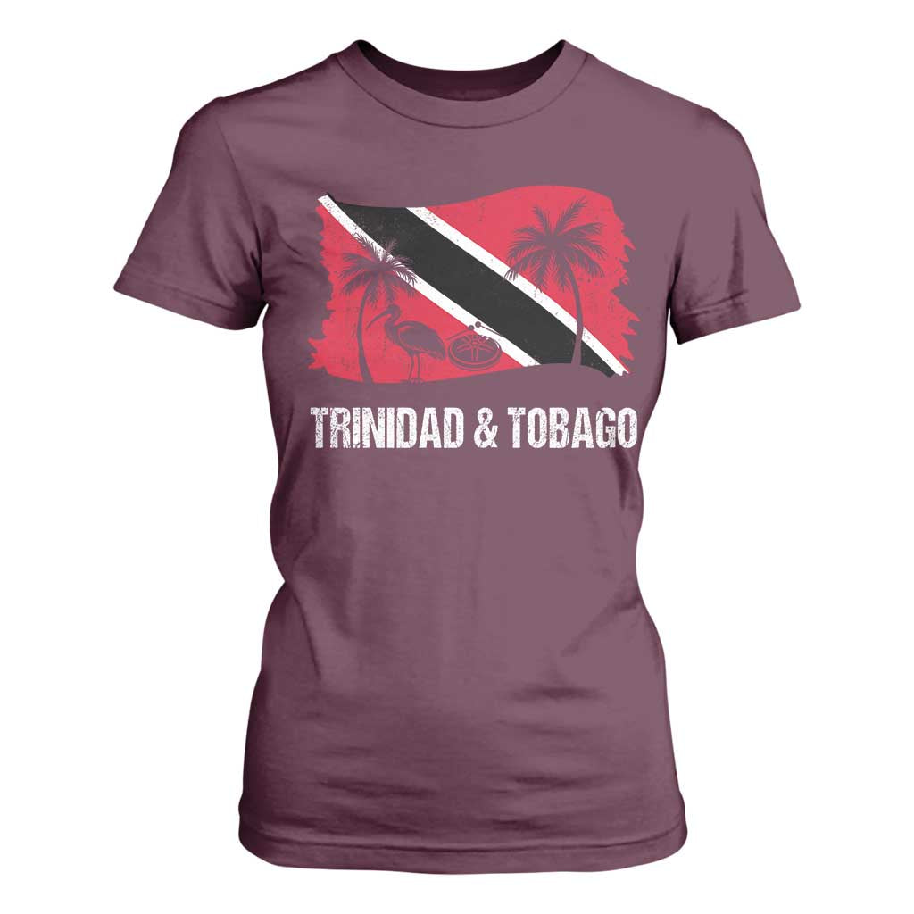 Trini Pride T Shirt For Women Caribbean Trinidad And Tobago Flag TS10 Maroon Print Your Wear