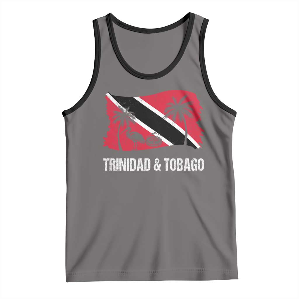 Trini Pride Tank Top Caribbean Trinidad And Tobago Flag TS10 Deep Heather Black Print Your Wear