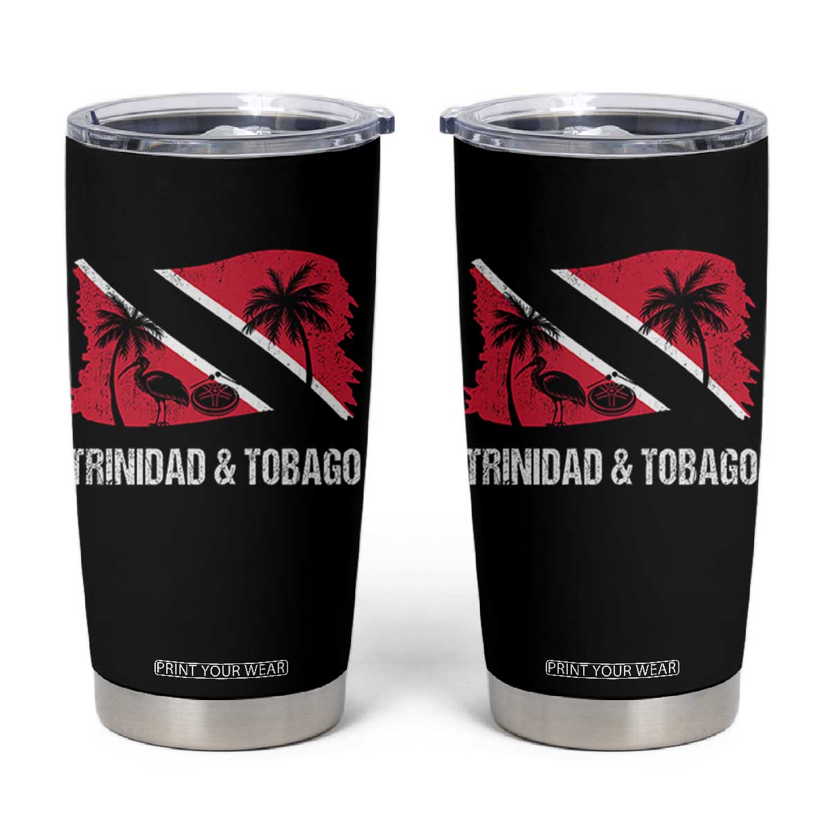 Trini Pride Tumbler Cup Caribbean Trinidad And Tobago Flag TS10 Black Print Your Wear