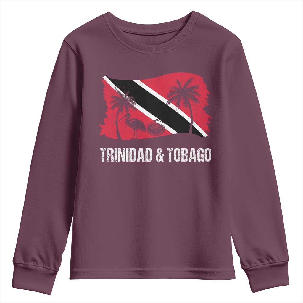 Trini Pride Youth Sweatshirt Caribbean Trinidad And Tobago Flag TS10 Maroon Print Your Wear