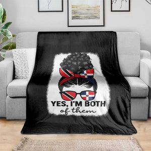 Trini Dominican Girl Throw Blanket Yes Im Both Trinidad And Tobago Dominican Pride TS10 Print Your Wear