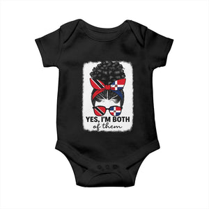 Trini Dominican Girl Baby Onesie Yes Im Both Trinidad And Tobago Dominican Pride TS10 Black Print Your Wear