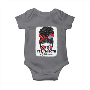 Trini Dominican Girl Baby Onesie Yes Im Both Trinidad And Tobago Dominican Pride TS10 Charcoal Print Your Wear