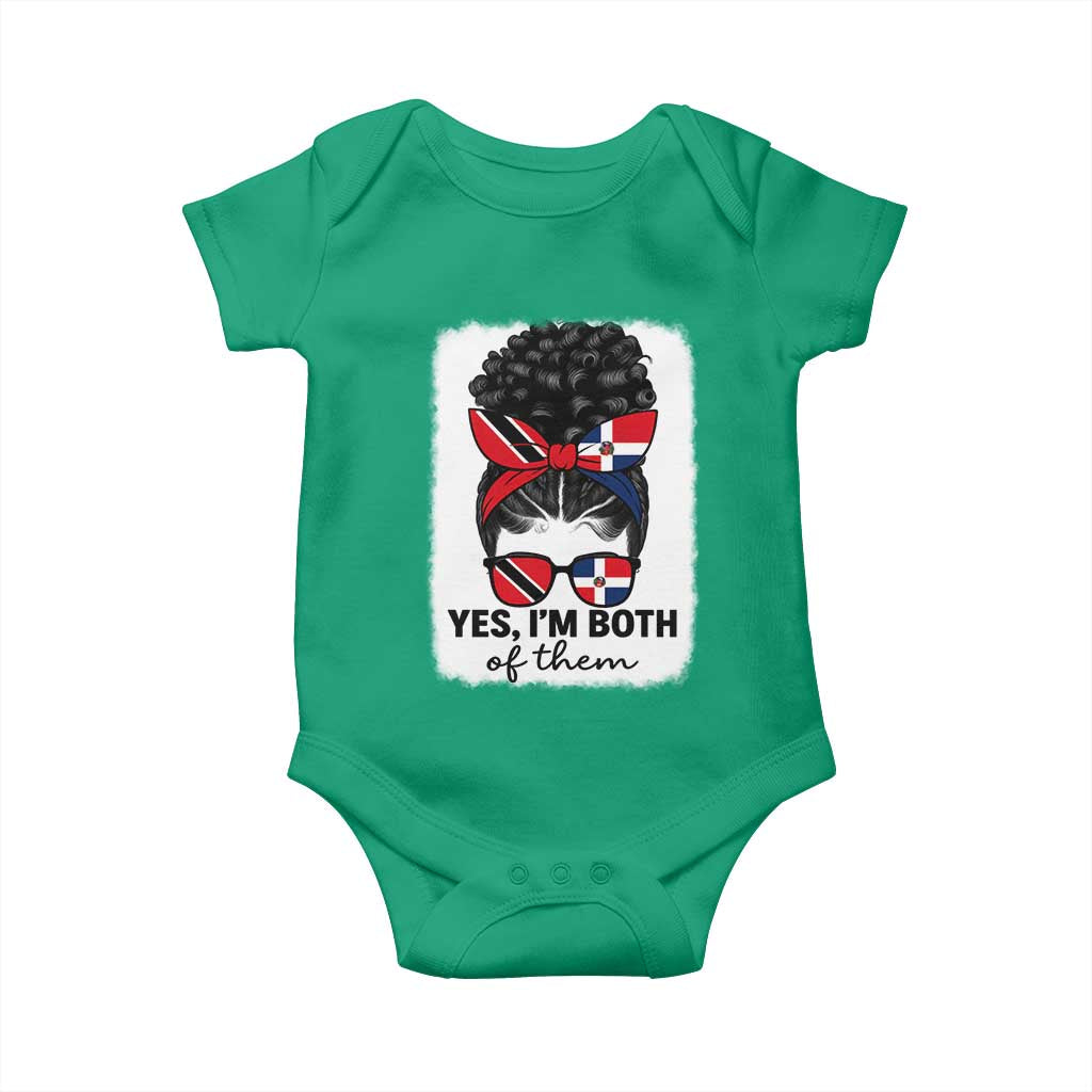 Trini Dominican Girl Baby Onesie Yes Im Both Trinidad And Tobago Dominican Pride TS10 Irish Green Print Your Wear