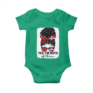 Trini Dominican Girl Baby Onesie Yes Im Both Trinidad And Tobago Dominican Pride TS10 Irish Green Print Your Wear