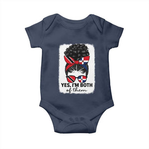 Trini Dominican Girl Baby Onesie Yes Im Both Trinidad And Tobago Dominican Pride TS10 Navy Print Your Wear
