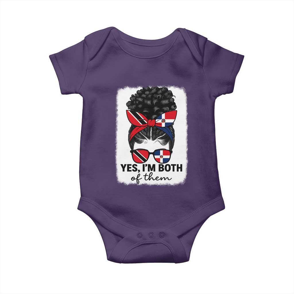 Trini Dominican Girl Baby Onesie Yes Im Both Trinidad And Tobago Dominican Pride TS10 Purple Print Your Wear