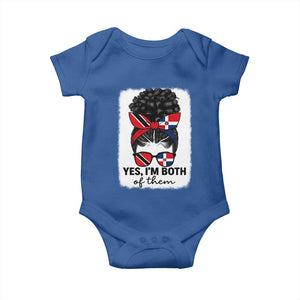 Trini Dominican Girl Baby Onesie Yes Im Both Trinidad And Tobago Dominican Pride TS10 Royal Blue Print Your Wear