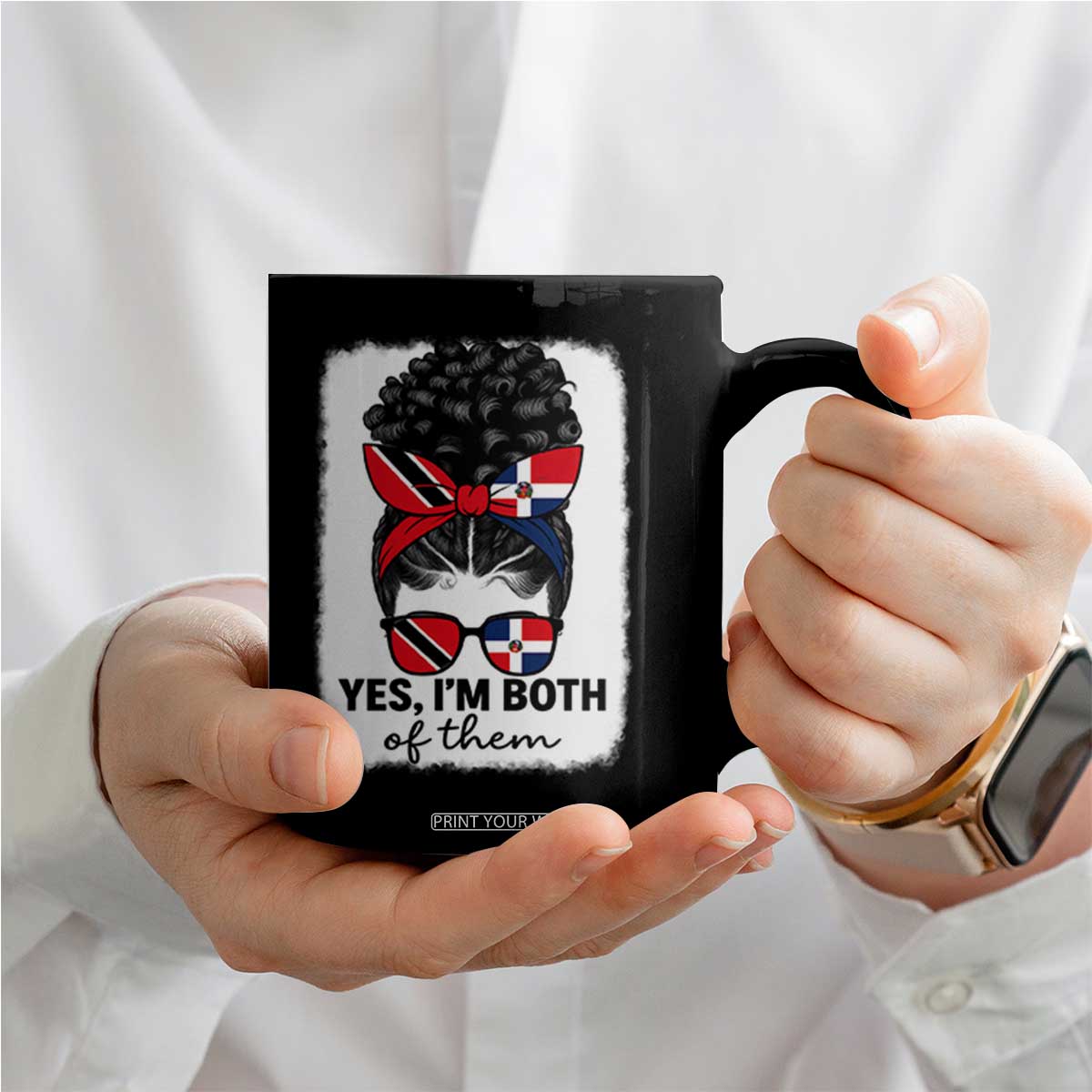 Trini Dominican Girl Coffee Mug Yes Im Both Trinidad And Tobago Dominican Pride TS10 Print Your Wear