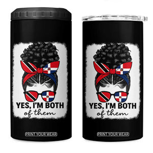 Trini Dominican Girl 4 in 1 Can Cooler Tumbler Yes Im Both Trinidad And Tobago Dominican Pride TS10 One Size: 16 oz Black Print Your Wear