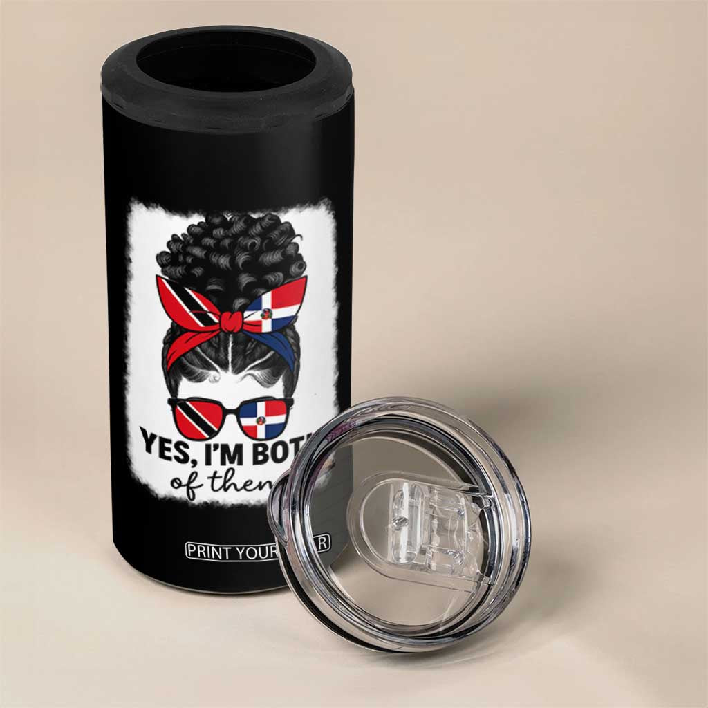 Trini Dominican Girl 4 in 1 Can Cooler Tumbler Yes Im Both Trinidad And Tobago Dominican Pride TS10 Print Your Wear