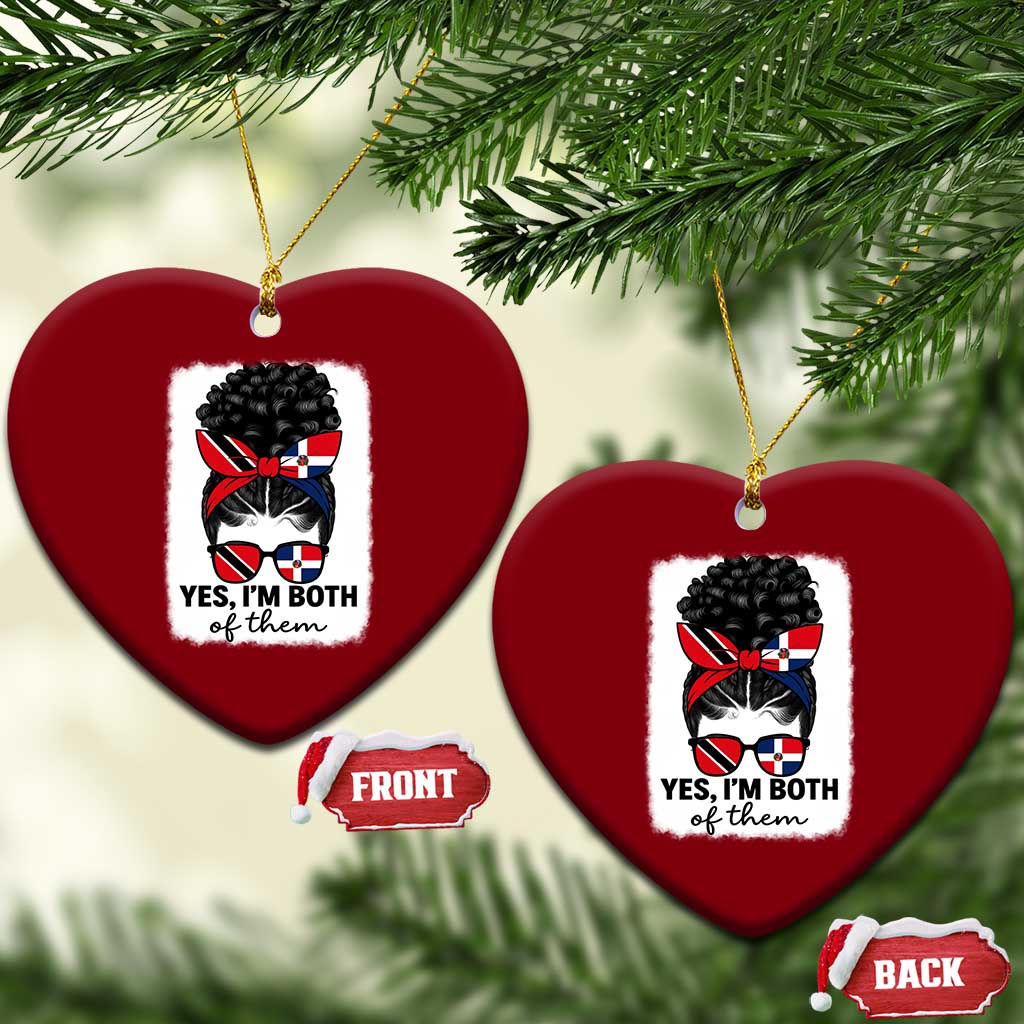 Trini Dominican Girl Ceramic Ornament Yes Im Both Trinidad And Tobago Dominican Pride TS10 Print Your Wear