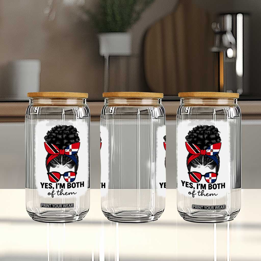 Trini Dominican Girl Glass Can Yes Im Both Trinidad And Tobago Dominican Pride TS10 Print Your Wear