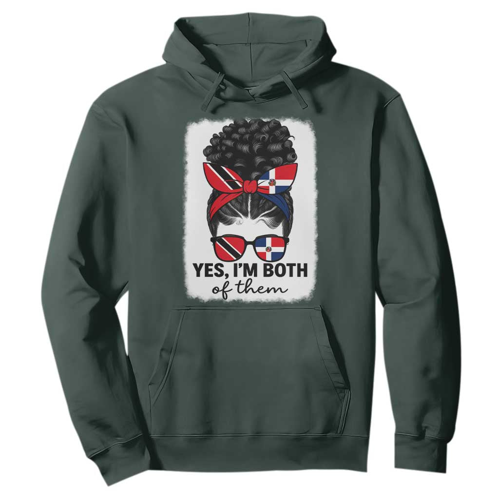 Trini Dominican Girl Hoodie Yes Im Both Trinidad And Tobago Dominican Pride TS10 Dark Forest Green Print Your Wear