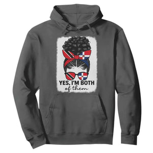 Trini Dominican Girl Hoodie Yes Im Both Trinidad And Tobago Dominican Pride TS10 Dark Heather Print Your Wear
