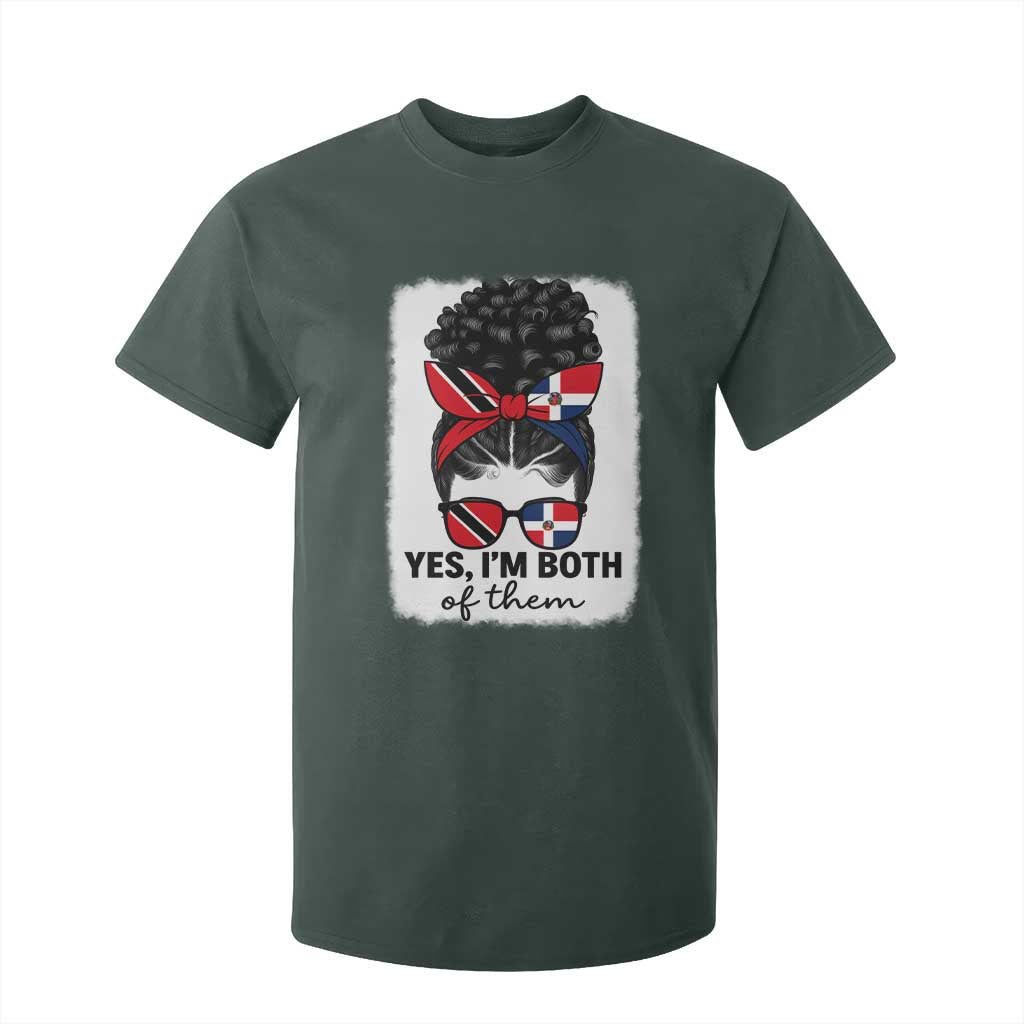 Trini Dominican Girl T Shirt For Kid Yes Im Both Trinidad And Tobago Dominican Pride TS10 Dark Forest Green Print Your Wear