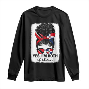Trini Dominican Girl Long Sleeve Shirt Yes Im Both Trinidad And Tobago Dominican Pride TS10 Black Print Your Wear