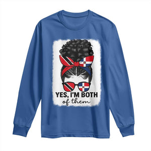 Trini Dominican Girl Long Sleeve Shirt Yes Im Both Trinidad And Tobago Dominican Pride TS10 Royal Blue Print Your Wear