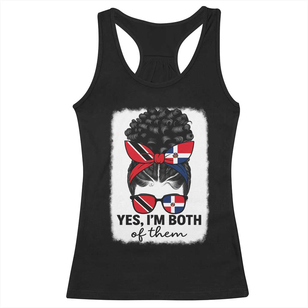Trini Dominican Girl Racerback Tank Top Yes Im Both Trinidad And Tobago Dominican Pride TS10 Black Print Your Wear