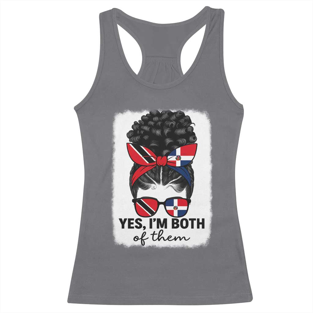 Trini Dominican Girl Racerback Tank Top Yes Im Both Trinidad And Tobago Dominican Pride TS10 Charcoal Print Your Wear