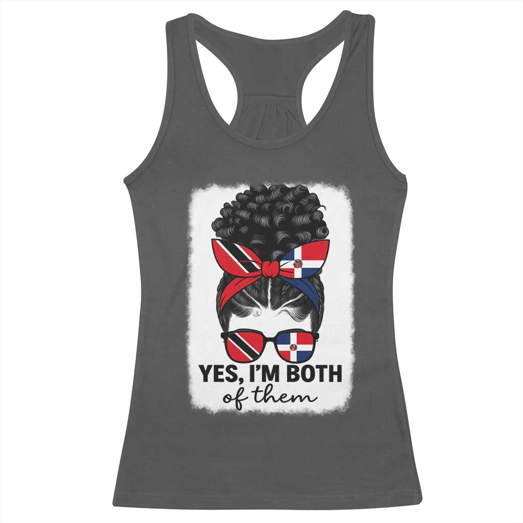 Trini Dominican Girl Racerback Tank Top Yes Im Both Trinidad And Tobago Dominican Pride TS10 Dark Heather Print Your Wear