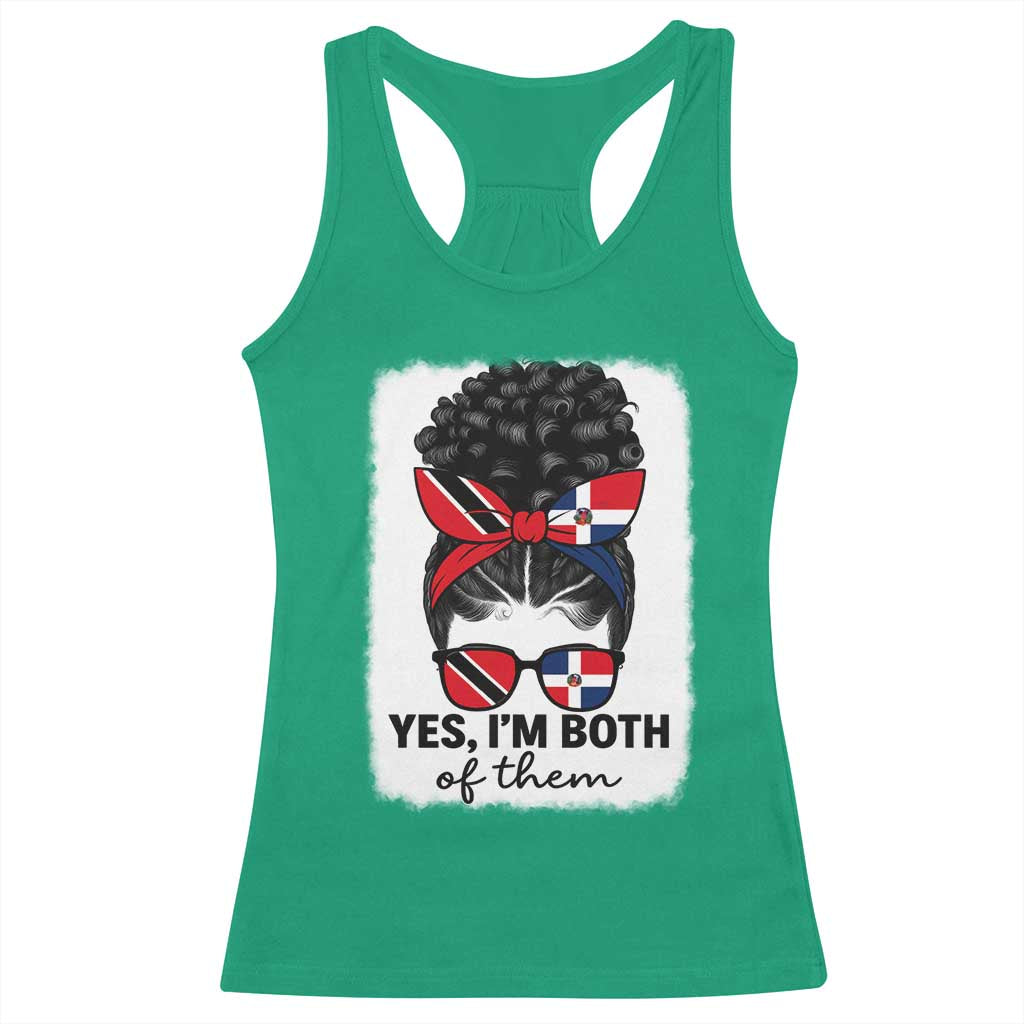Trini Dominican Girl Racerback Tank Top Yes Im Both Trinidad And Tobago Dominican Pride TS10 Irish Green Print Your Wear