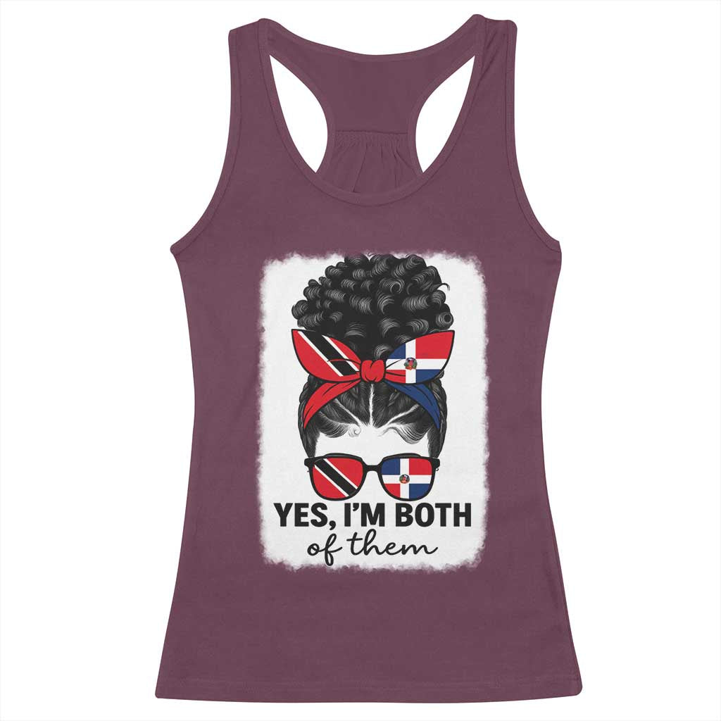 Trini Dominican Girl Racerback Tank Top Yes Im Both Trinidad And Tobago Dominican Pride TS10 Maroon Print Your Wear