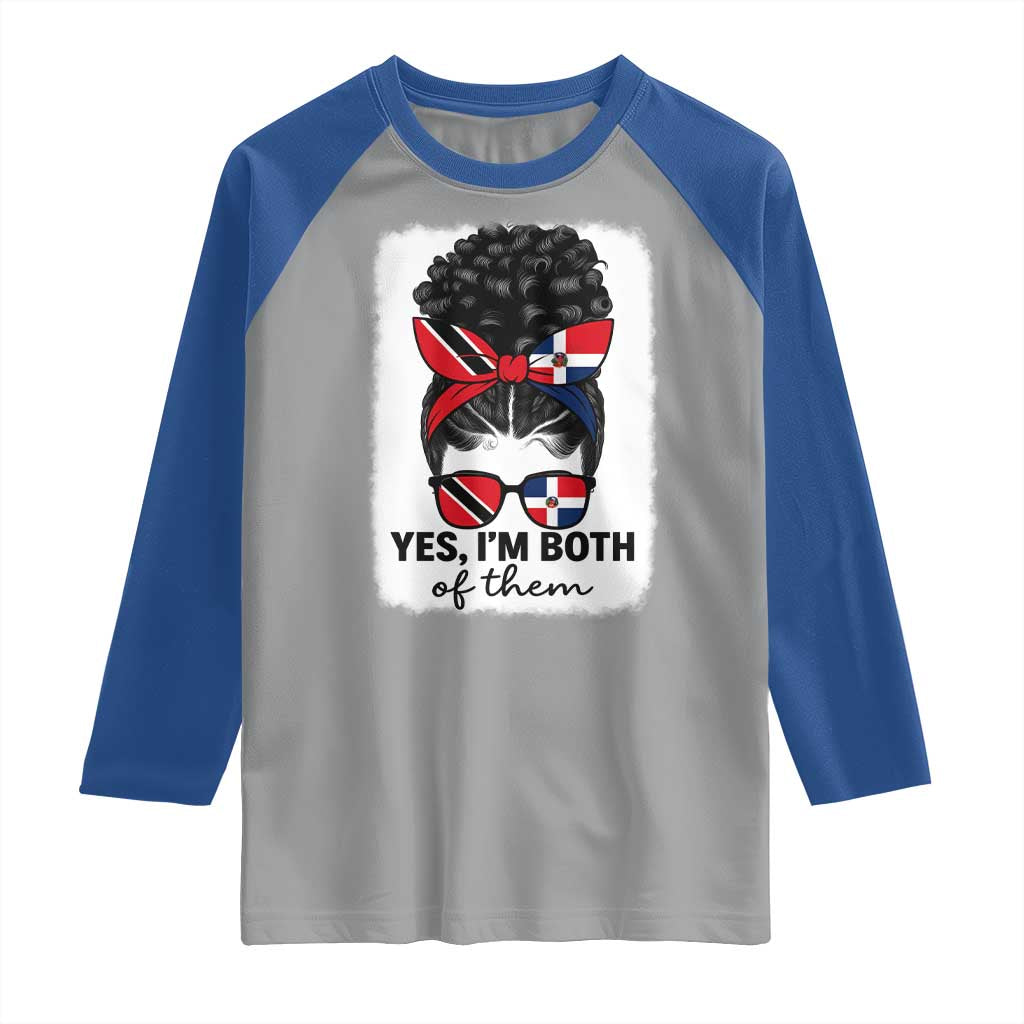 Trini Dominican Girl Raglan Shirt Yes Im Both Trinidad And Tobago Dominican Pride TS10 Sport Gray Royal Print Your Wear