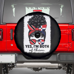 Trini Dominican Girl Spare Tire Cover Yes Im Both Trinidad And Tobago Dominican Pride TS10 Black Print Your Wear