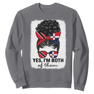 Trini Dominican Girl Sweatshirt Yes Im Both Trinidad And Tobago Dominican Pride TS10 Charcoal Print Your Wear