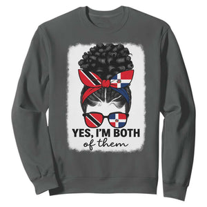 Trini Dominican Girl Sweatshirt Yes Im Both Trinidad And Tobago Dominican Pride TS10 Dark Heather Print Your Wear