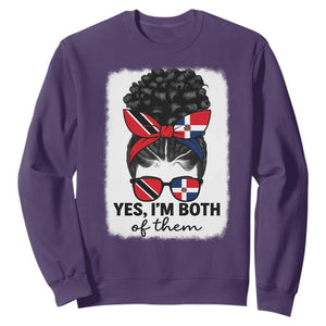 Trini Dominican Girl Sweatshirt Yes Im Both Trinidad And Tobago Dominican Pride TS10 Purple Print Your Wear