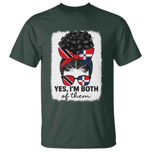 Trini Dominican Girl T Shirt Yes Im Both Trinidad And Tobago Dominican Pride TS10 Dark Forest Green Print Your Wear