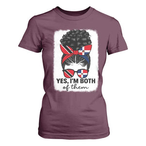 Trini Dominican Girl T Shirt For Women Yes Im Both Trinidad And Tobago Dominican Pride TS10 Maroon Print Your Wear