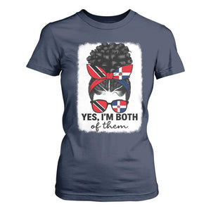Trini Dominican Girl T Shirt For Women Yes Im Both Trinidad And Tobago Dominican Pride TS10 Navy Print Your Wear