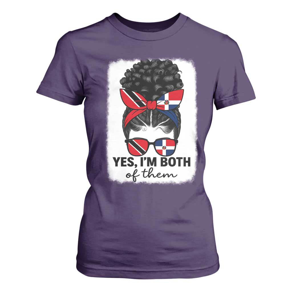 Trini Dominican Girl T Shirt For Women Yes Im Both Trinidad And Tobago Dominican Pride TS10 Purple Print Your Wear
