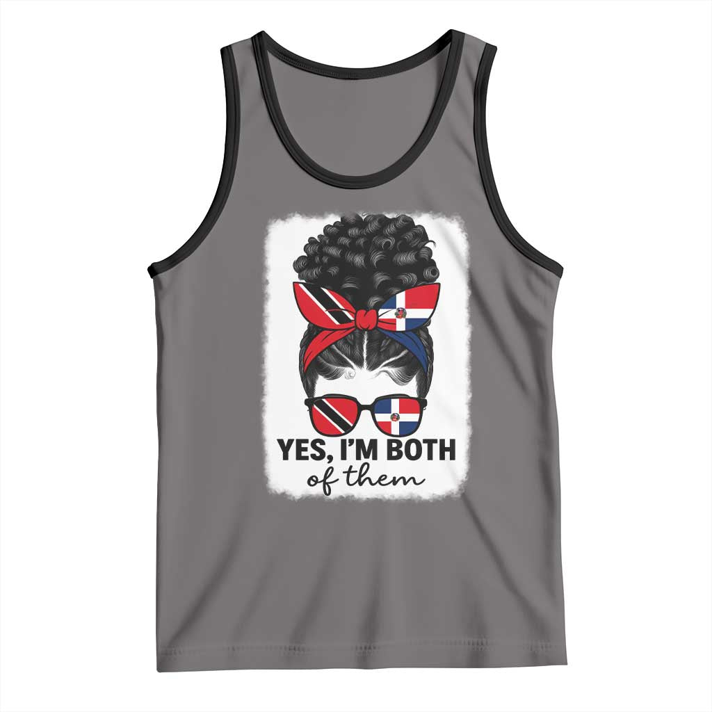 Trini Dominican Girl Tank Top Yes Im Both Trinidad And Tobago Dominican Pride TS10 Deep Heather Black Print Your Wear