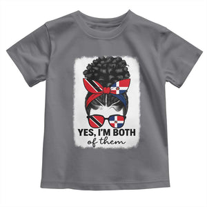 Trini Dominican Girl Toddler T Shirt Yes Im Both Trinidad And Tobago Dominican Pride TS10 Charcoal Print Your Wear