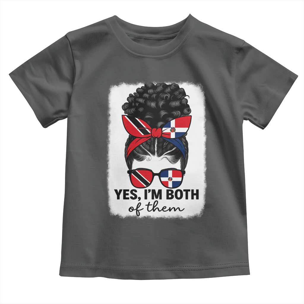 Trini Dominican Girl Toddler T Shirt Yes Im Both Trinidad And Tobago Dominican Pride TS10 Dark Heather Print Your Wear