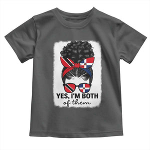 Trini Dominican Girl Toddler T Shirt Yes Im Both Trinidad And Tobago Dominican Pride TS10 Dark Heather Print Your Wear