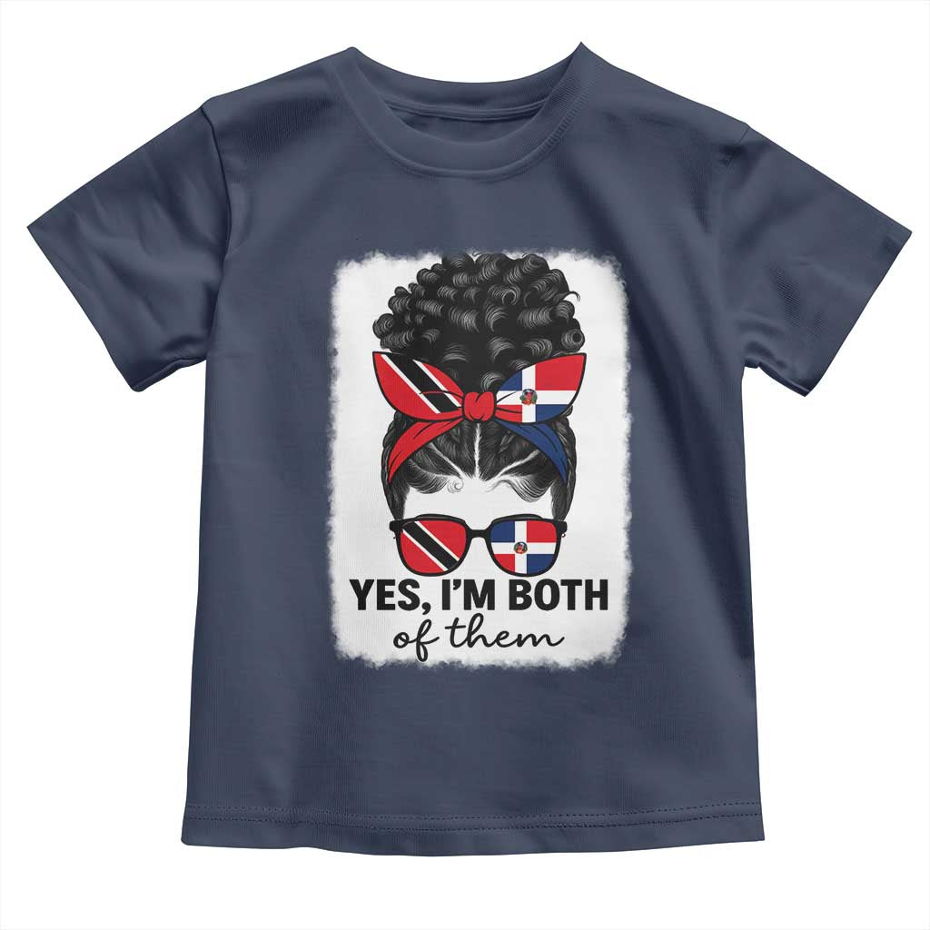 Trini Dominican Girl Toddler T Shirt Yes Im Both Trinidad And Tobago Dominican Pride TS10 Navy Print Your Wear